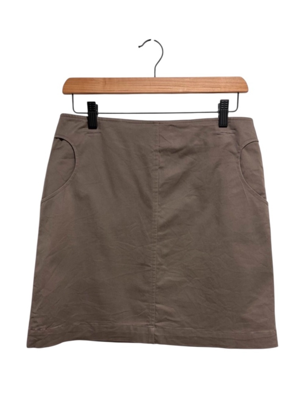 Jacob Women's Taupe A-Line Skirt Hidden Zipper Cotton Blend